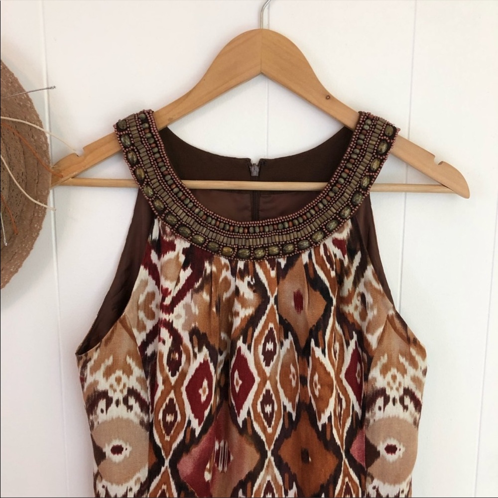 ELIZA J NEW YORK IKAT BEADED DRESS SZ 10 - Picture 11 of 12